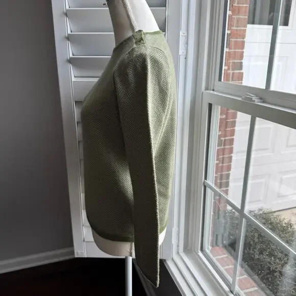 LIZ CLAIBORNE Sweater Womens PM Green 100% Merino Wool Breathable Natural Fiber - Picture 5 of 11